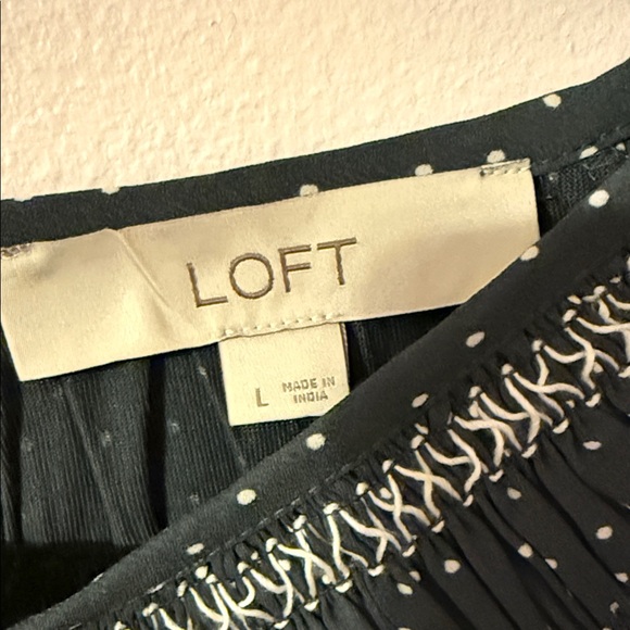 LOFT Black and White Dotted Blouse - Picture 2 of 7